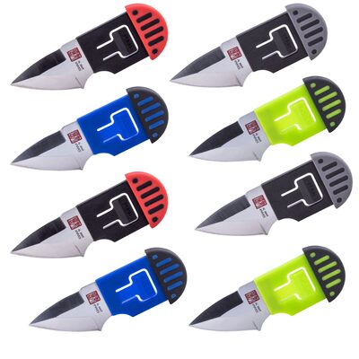 SUNEX Al Mar Stringer D2 Wedge Blade Keychain Knife in Giftable Boxes Bundle - Red, Blue, Green, Black - 8 Knives
