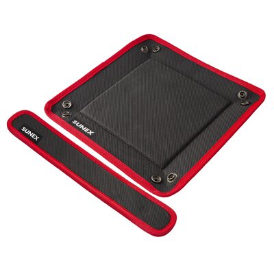 SUNEX 10 Inch x 10 Inch Folding Magnetic Tray with 2 Inch x 12 Inch Flexible Magnetic Strip Combo Pack