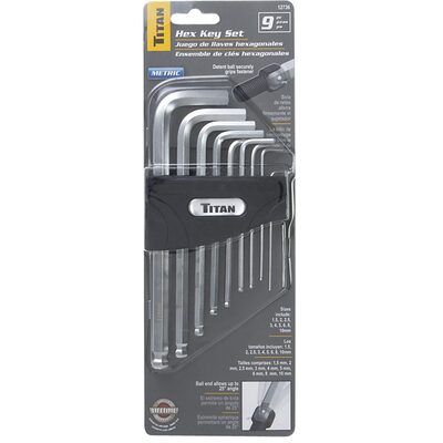 TITAN 9-PC METRIC DETENT BALL HEX KEY SET