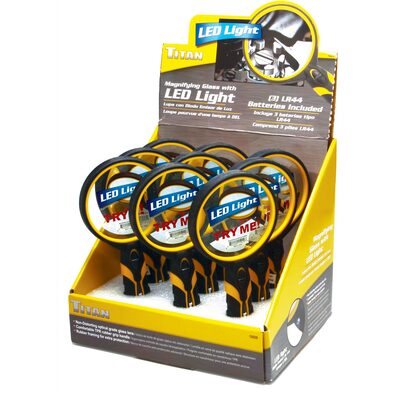TITAN 9PC Lighted 2.2X Magnifying Glass Display