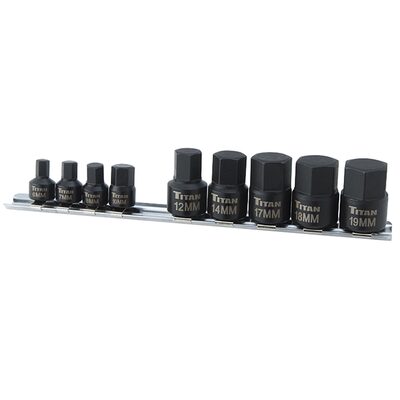 TITAN 9-PC 1/4" AND 3/8" DR STUBB
