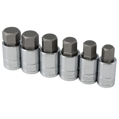 TITAN 6-PC 1/2" DR SAE LARGE HEX BIT