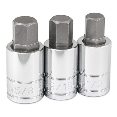 TITAN 3-PC 1/2" DR SAE HEX BIT SOCKE
