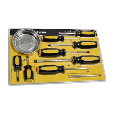 TITAN 10-PC SCREWDRIVER SET WITH MAGNETIC