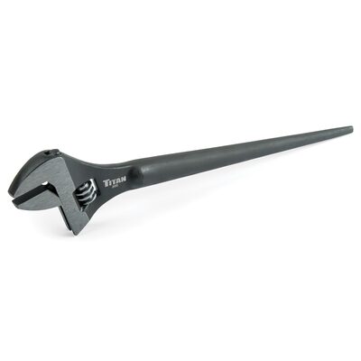 TITAN 8 Inch Adjustable Chrome Vanadium Steel Construction Spud Wrench Head Size with 10 Inch Overall Length for Added Leverage and Alignment