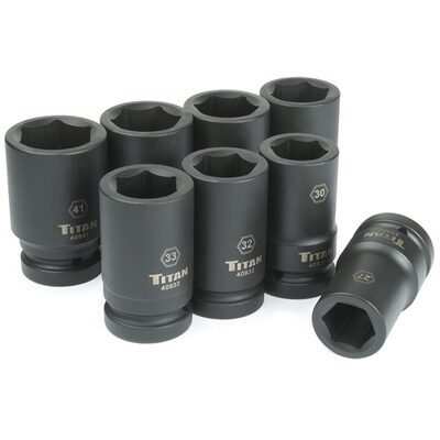 TITAN 8-PC 1" DR METRIC DEEP IMPACT