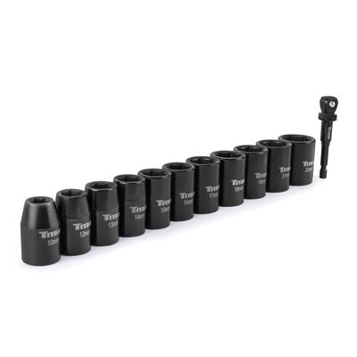 Titan 12 Piece 1/2 Inch Drive 6 Point Metric Standard Impact Socket Set
