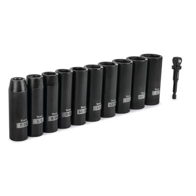 Titan 11 Piece 1/2 Inch Drive 6 Point SAE Deep Impact Socket Set