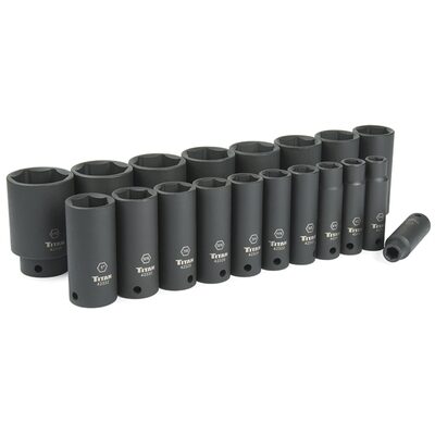 TITAN 19-PC 1/2" DR SAE DEEP IMPACT