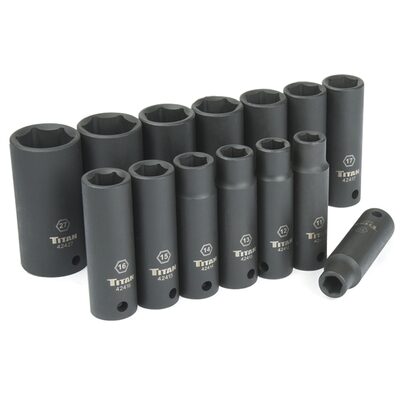 TITAN 14-PC 1/2" DR METRIC DEEP IMPA