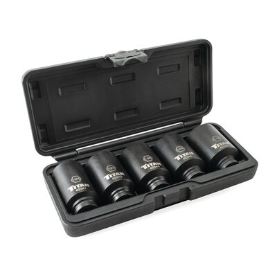 TITAN 5 pc. 1/2 in. Dr Deep Impact Socket Set