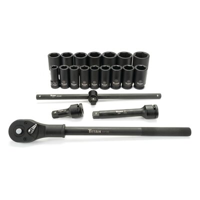Titan 20 pc. 3/4 in. Dr 6 pt. Metric Impact Socket Set