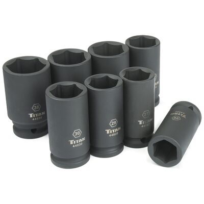 TITAN 8-PC 3/4" DR METRIC DEEP IMPAC
