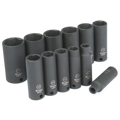 TITAN 12-PC 3/8" DR SAE DEEP IMPACT