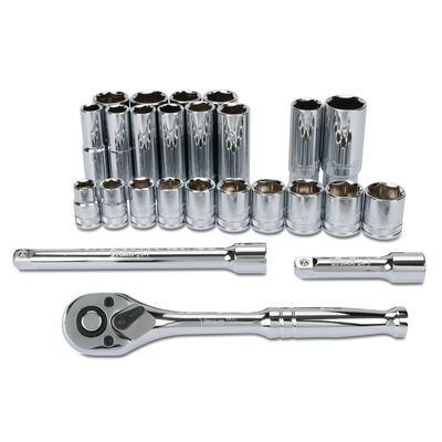 Titan 25 pc. 3/8 in. Drive Mechanics Metric Socket Set