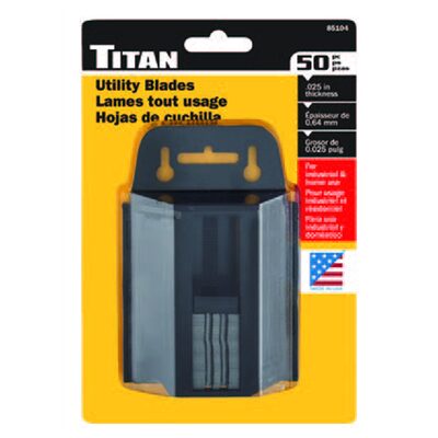 Titan 50 Piece Heavy-Duty Utility Knife Blades in Dispenser