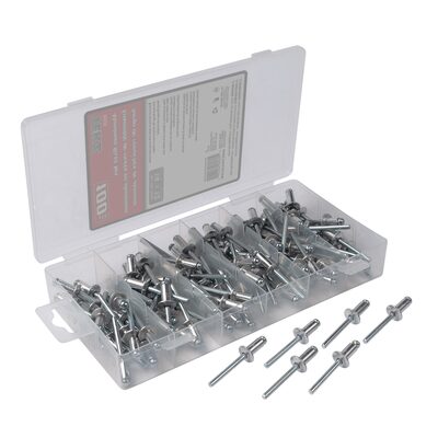 Titan 100 Piece 1/4 in x 1/2 in Aluminum/Steel Rivet Set