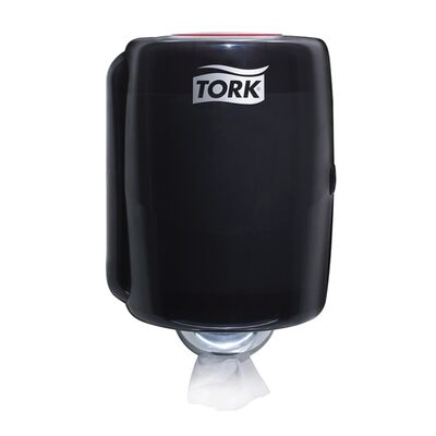 Tork Molnlycke 659028 Dispenser, 9.1 in L x 14 in H x 9.8 in W, Plastic, Red/Smoke