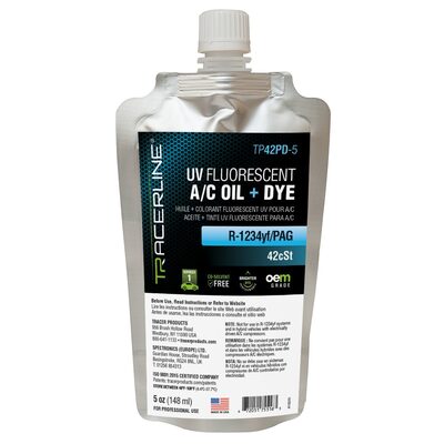 Tracer Products 5 oz (148 ml) foil pouch, R-1234yf/PAG with Dye