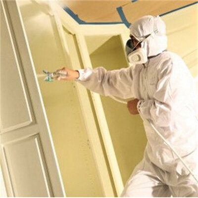 TRIMACO SuperTuff 28042 Anti-Static Breathable Painter's Spray Suit, Large, White, 100% Polyester