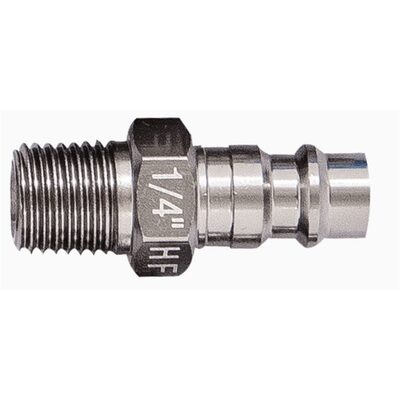 Plews Edelmann 1/4" Coupler Plug with 1/4" Male thread HI-FLO Aluminum- Pack of 10