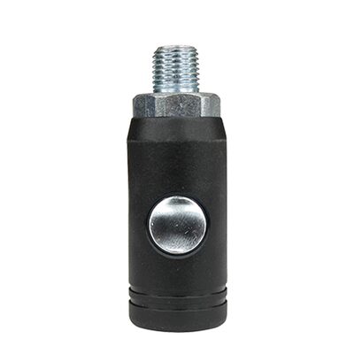 Plews Edelmann 1/4IN Safety Coupler Male Black