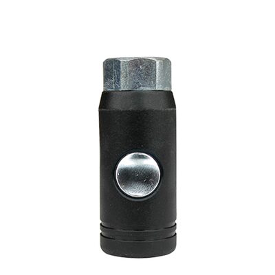 Plews Edelmann 1/4IN Safety Coupler Female Black