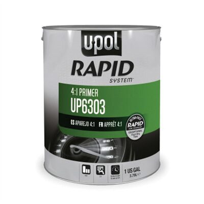 U Pol Products RAPID SYSTEM UP6303 2K High Solids Rapid Cure Primer, 1 gal Tin, Gray, 4:1 Mixing
