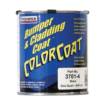 Urethane Supply Co. Polyvance Bumper & Cladding Coat 3701-4 3700 Series Color Coat, 1 qt, Pourable Liquid, Black