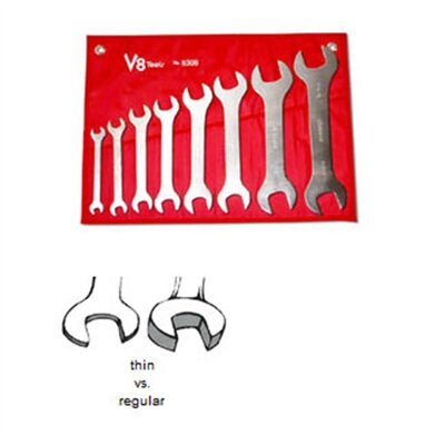 V-8 Tools 8PC SUPER THIN WRENCH SET, SAE