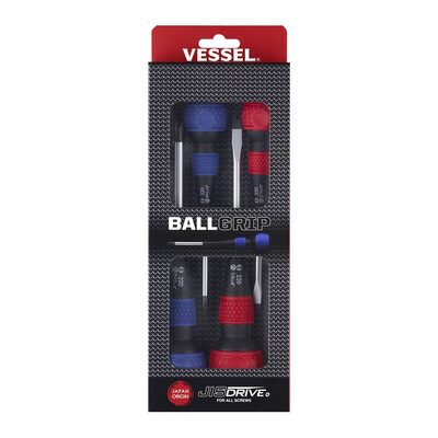 Vessel Tools BALL GRIP Screwdriver Set - 4 Piece