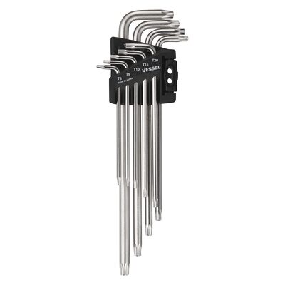 Vessel Tools Tamper-proof TORX L-Key Wrench 9PC. Set No.8509TXHU