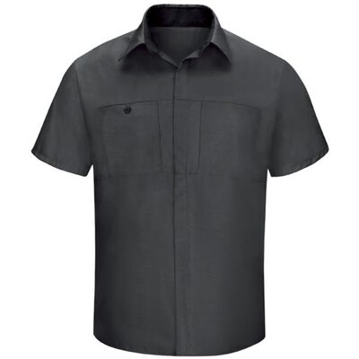 Workwear Outfitters Men's Short Sleeve Perform Plus Shop Shirt w/ Oilblok Tech Charcoal/Black, XXL