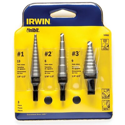 Vise Grip 502 3PC HSS UNIBIT SET IN KIT BAG