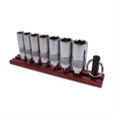 VIM Tools Deep Dual Drive SAE Chrome Sockets Set, 1/4 Inch Drive 7Pc.