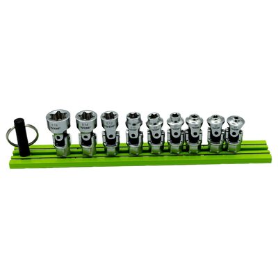 VIM Tools 1/4 Inch X 11MM Drive Dual Drive Stubby UJ E-Torx Set - 9 Piece