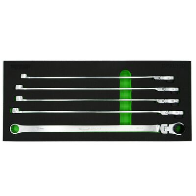 VIM Tools 5 Piece Deep Spline Ratcheting Flex Head Wrench Set (15-19 mm)