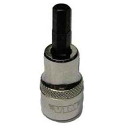VIM Tools 6 mm Hex Bit, Satin Chrome 3/8 Inch Square Drive Bit Holder