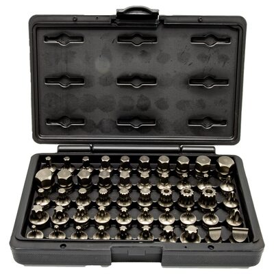 VIM Tools Impact Master Set, 50 Piece, Half Cut TORX, Hex, Flat, Philips, & XZN Drivers, 3/8 Inch Square Drive
