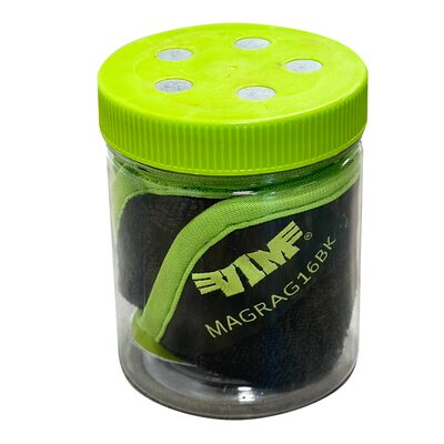 VIM Tools 16 Inch X 16 Inch Magnetic Microfiber Rag - Black & Green