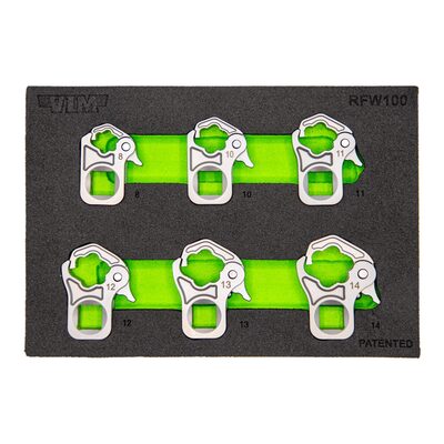 VIM Tools 6 Piece 3/8 Inch Drive Ratcheting Flare Nut Wrench Set (8,10,11,12,13,14 mm)