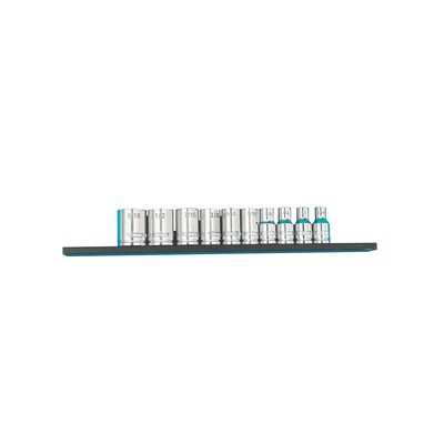 VIM Tools 10 Piece 1/4 Inch Drive SAE Socket Set with Black 8 Inch Magrail - SMS400 Subset