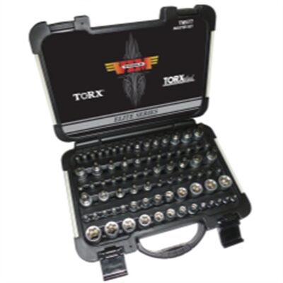 VIM Tools Master TORX Driver Set 77 Piece All TORX, And TORX Plus Drivers And Sockets, Includes TORX, TORX TP, TORX Plus 6 Point - TORX Plus 5 Point - And TORX And TORX Plus Sockets. Satin Chrome Sockets And Bit Holders with Gun Metal Gray Bits, All S2 St