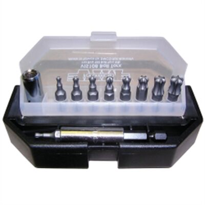 VIM Tools Ball TORX Bit Set, 11 Piece T10 Thru T50, 1/4Mag.Driver & Bit Holder, Black Box