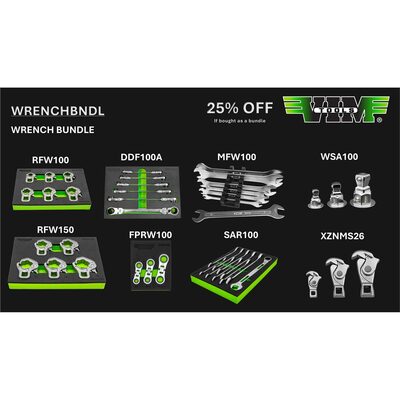 VIM Tools WRENCH BUNDLE &hyphen; RFW100, RFW150, DDF100A, FPRW100, MFW100, SAR100, WSA100, SCF100 (25% off)