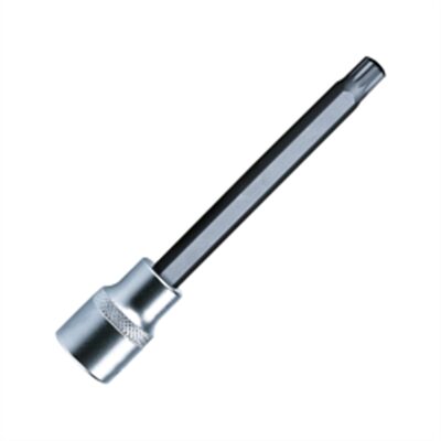 VIM Tools XZN12 12 Point Triple Sq, 4L Bit And Holder, Black Bit with 3/8 Inch Square Drive Satin Chrome Knurled Holder