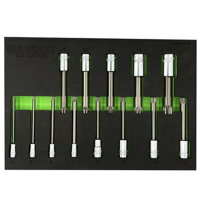 VIM Tools 13 Piece 4 Inch OAL. XZN Triple Square Driver Set - S2 Steel