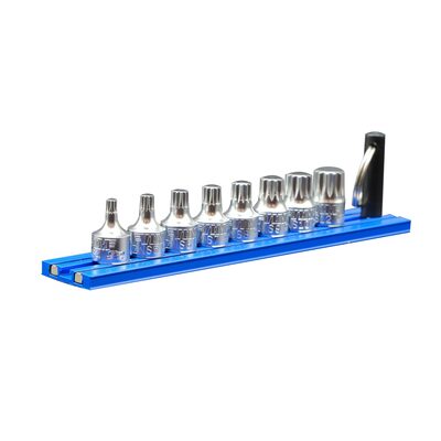 VIM Tools 8-Piece XZN Stubby Triple Square Bit Set, 1/4" Drive, on Magrail Rail