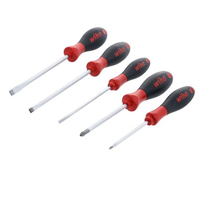 Wiha Tools  5 Piece SoftFinish Slotted and Phillips Screwdriver Set