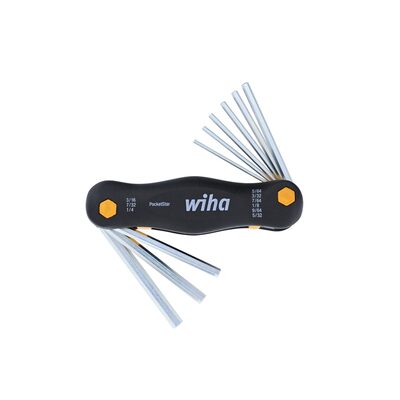 Wiha Tools 9 Piece PocketStar Fold-Out Hex Key Set - SAE